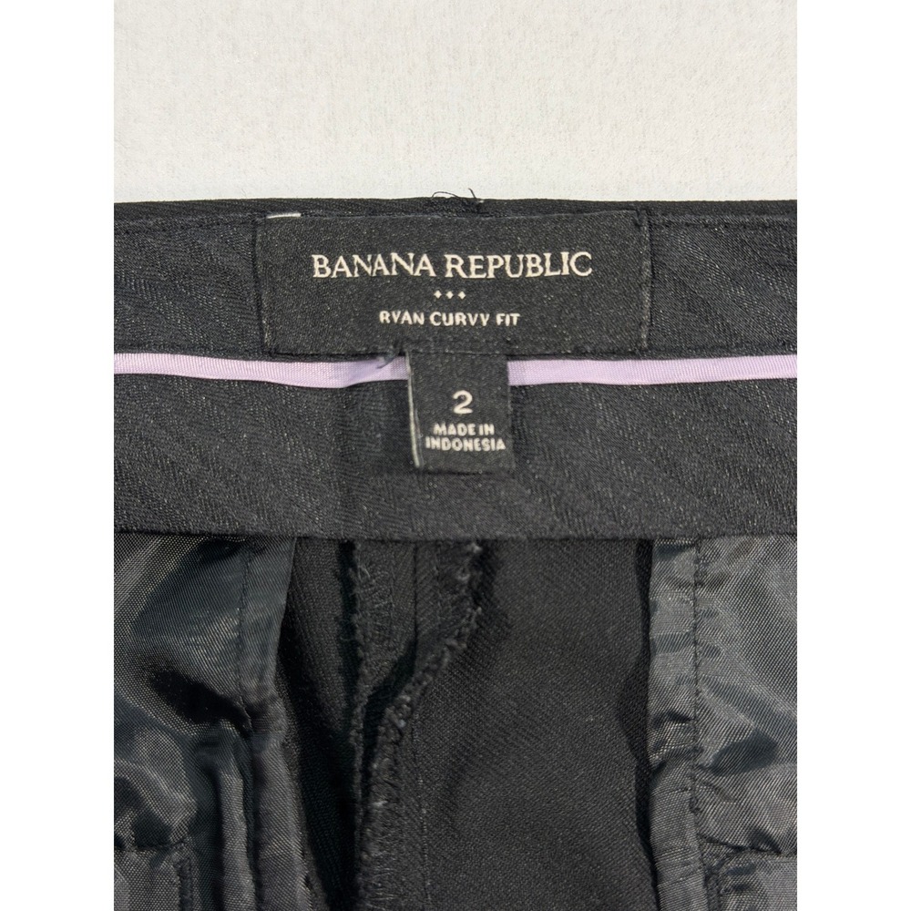 Banana Republic Ryan Curvy Fit Pants Womens 2 Black Straight Dress - Picture 3 of 13